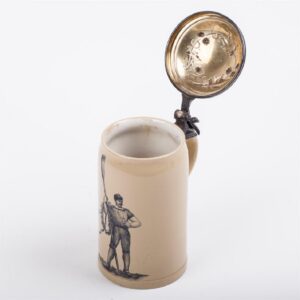 Russian faience and cast silver beer mug — image 6