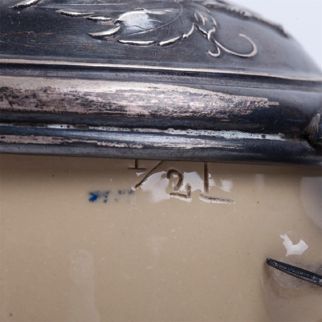 Russian faience and cast silver beer mug — image 7