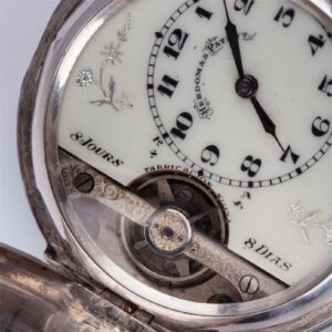 Silver hunter case pocket watch — image 2