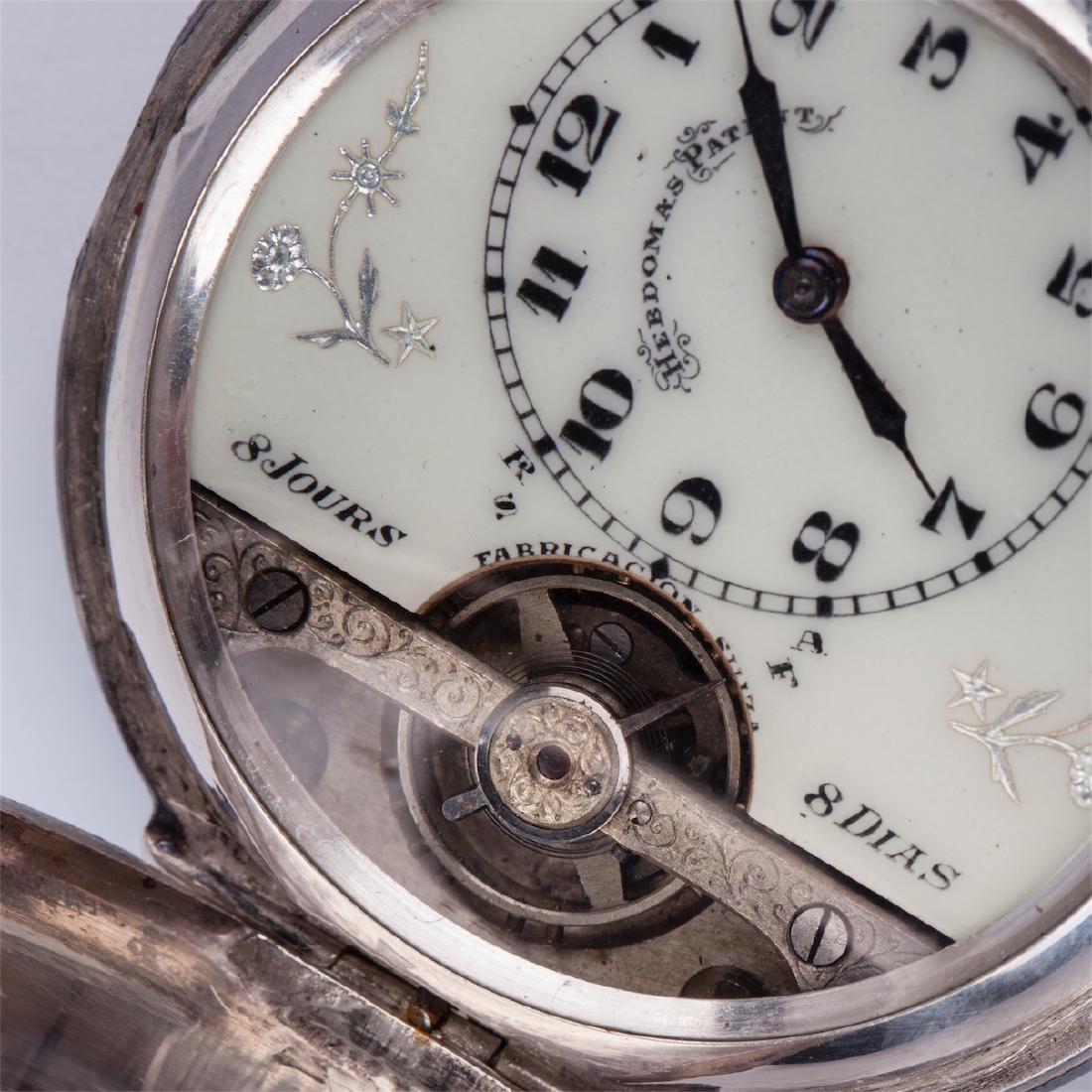 Silver hunter case pocket watch — image 2