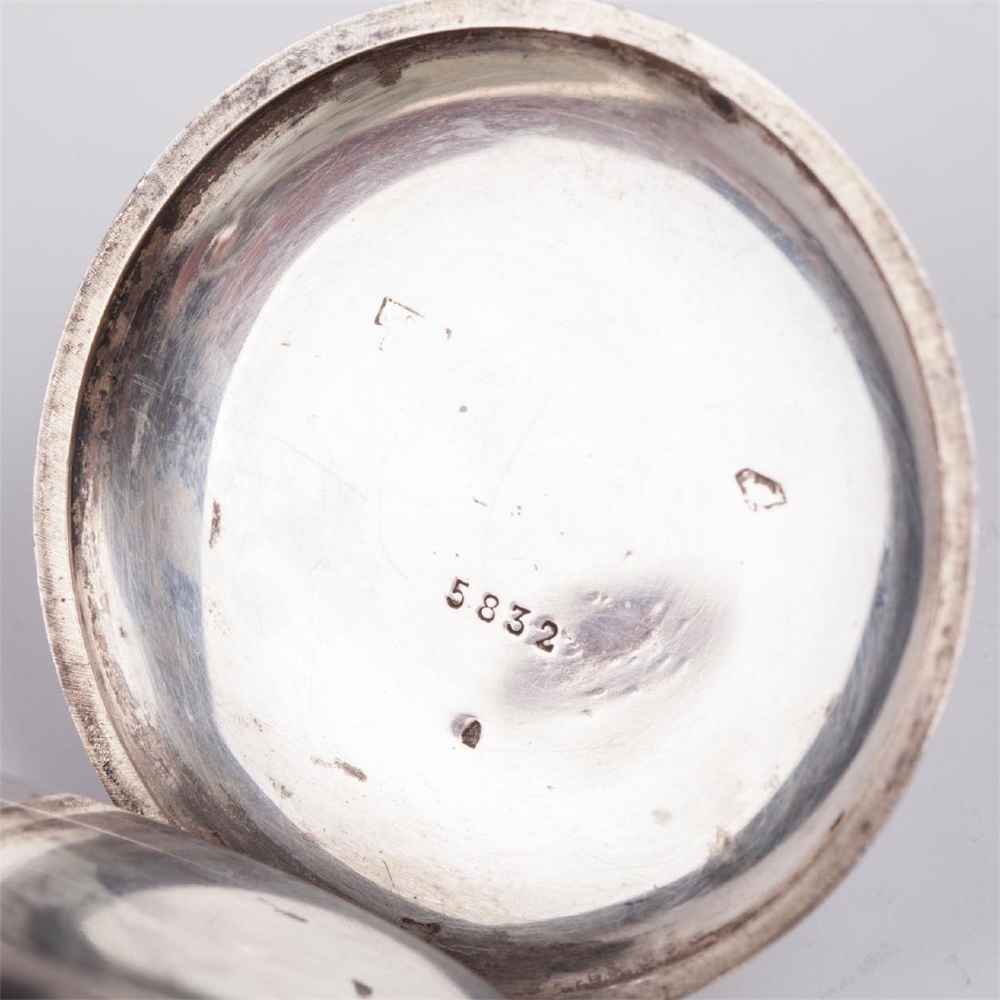 Silver hunter case pocket watch — image 3