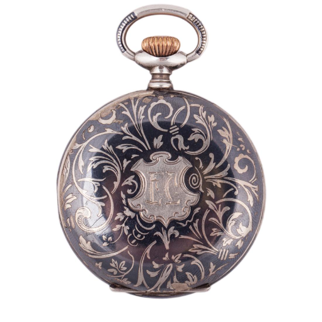 Silver hunter case pocket watch — image 4