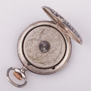 Silver hunter case pocket watch — image 5