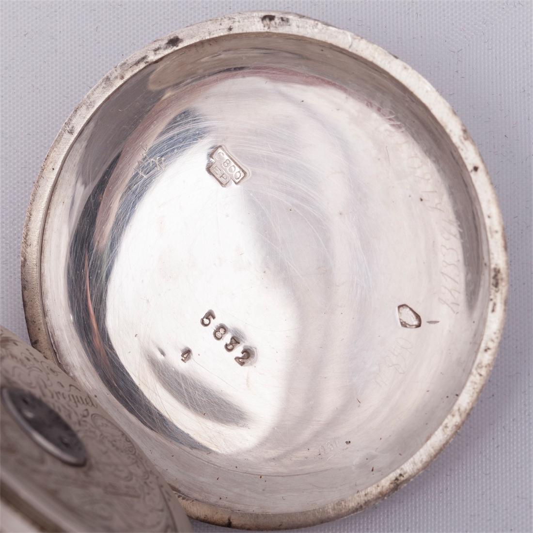 Silver hunter case pocket watch — image 6