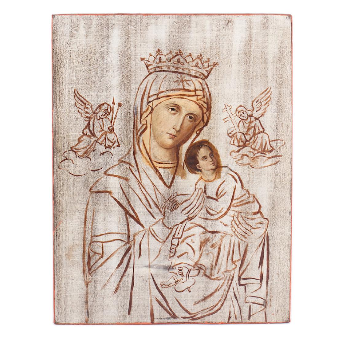 Extremely rare Russian Icon of Strastnaya Mother of God — image 6
