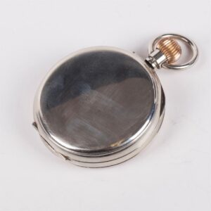 Huge silver? open face pocket watch in silver frame — image 6