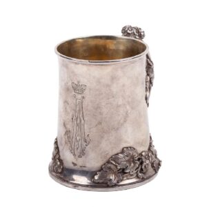 Russian cast silver-gilt jug with glass inlay — image 1