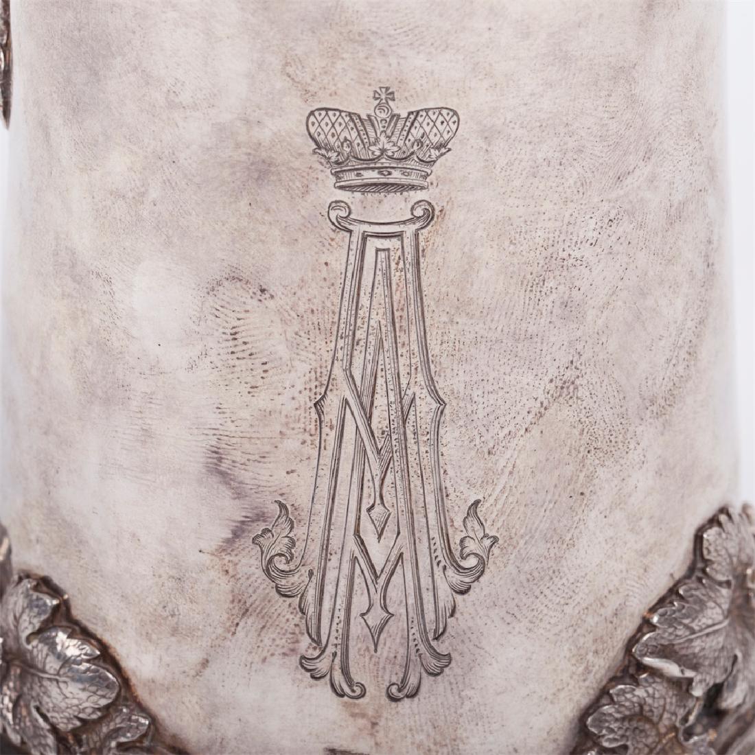 Russian cast silver-gilt jug with glass inlay — image 2