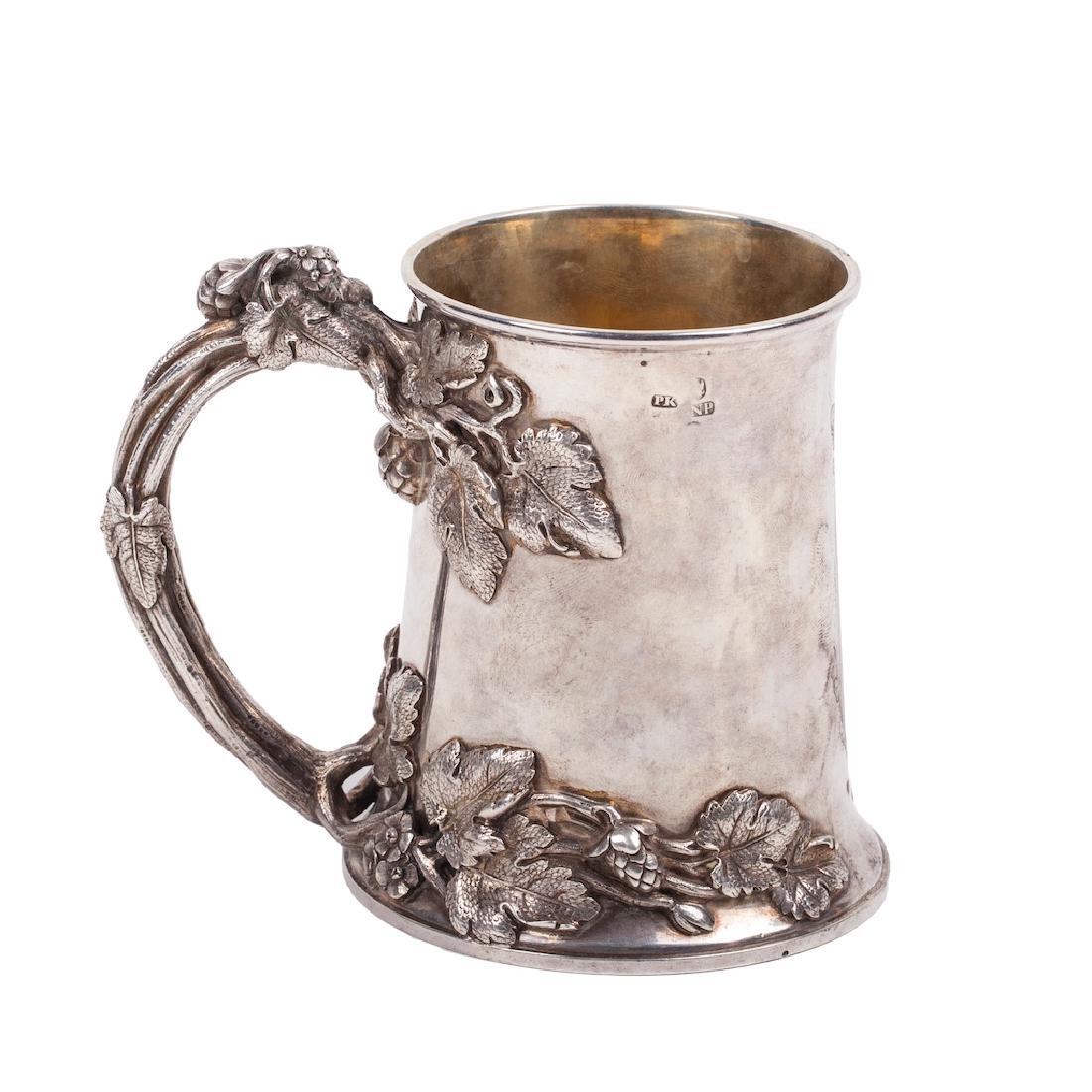 Russian cast silver-gilt jug with glass inlay — image 3
