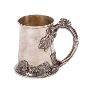 Russian cast silver-gilt jug with glass inlay — image 4