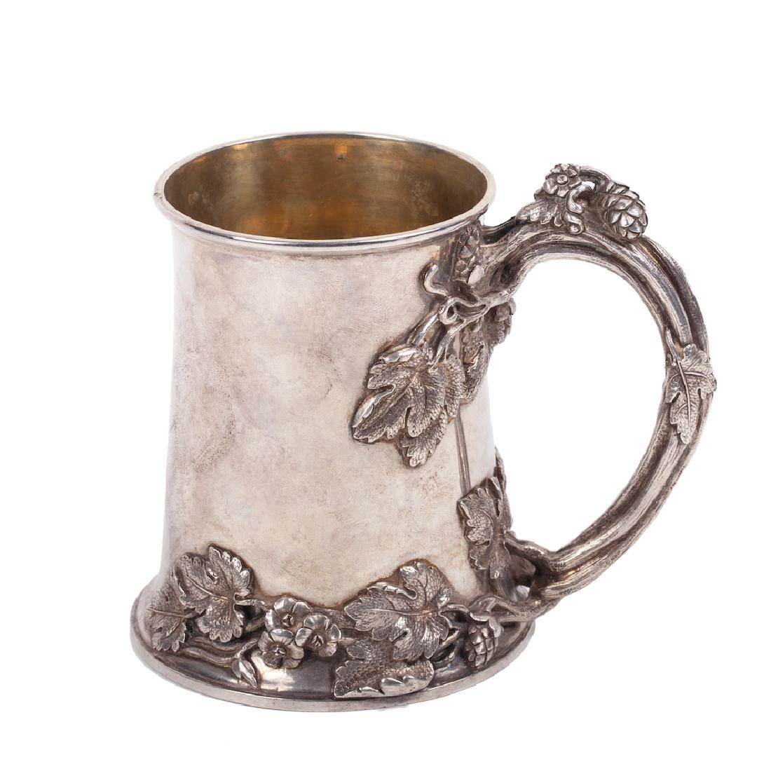 Russian cast silver-gilt jug with glass inlay — image 4
