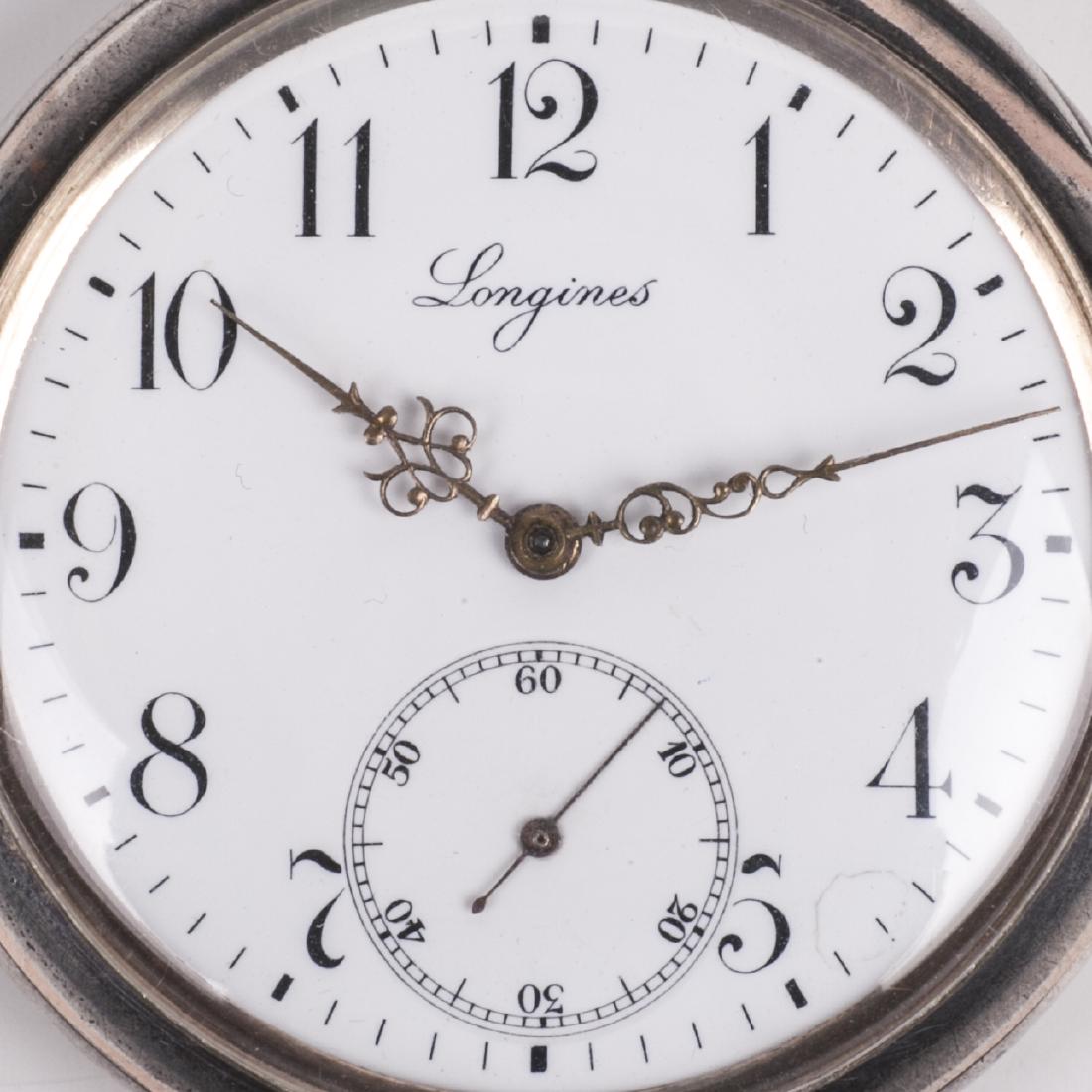 Longines silver open face pocket watch — image 2