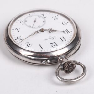 Longines silver open face pocket watch — image 3