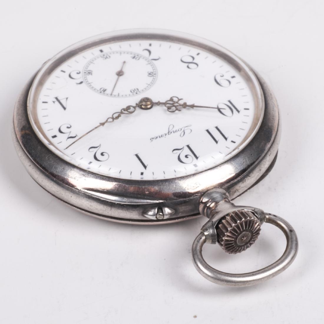 Longines silver open face pocket watch — image 3