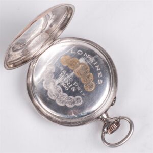 Longines silver open face pocket watch — image 6