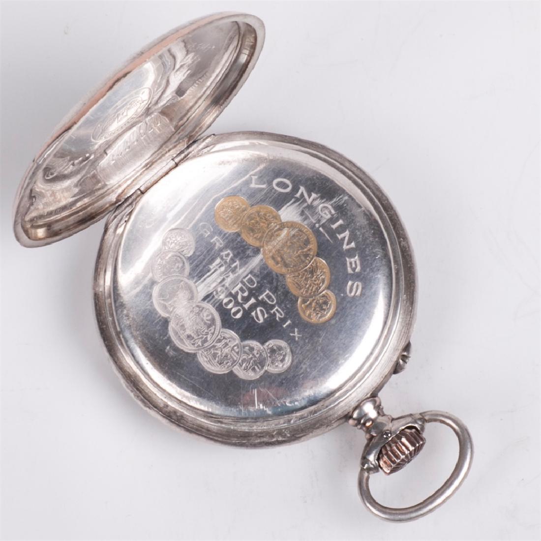 Longines silver open face pocket watch — image 6