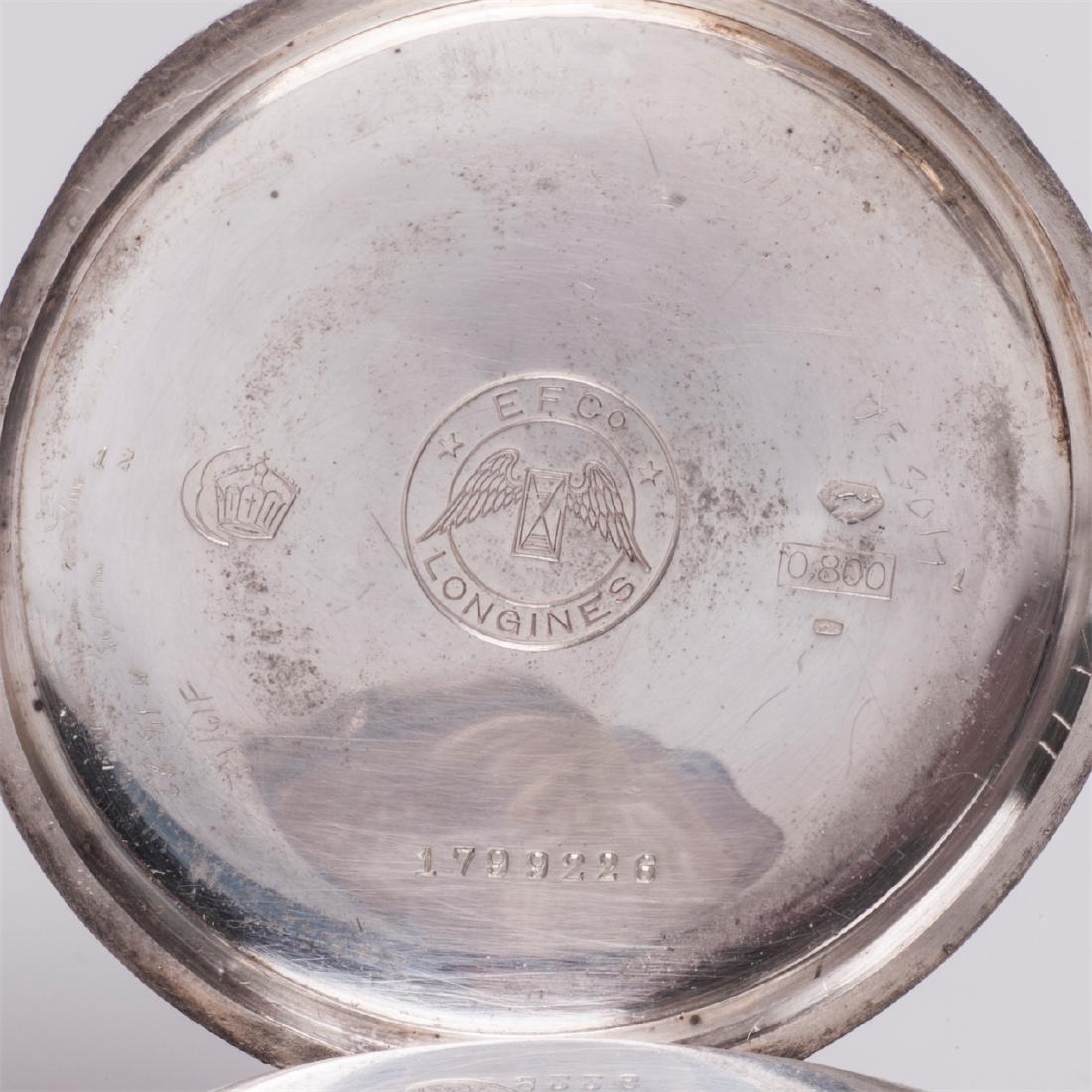 Longines silver open face pocket watch — image 8