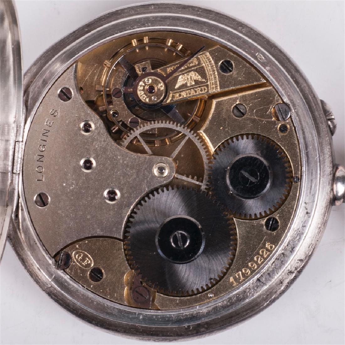 Longines silver open face pocket watch — image 9