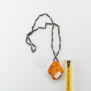 Natural Baltic Amber stone with chain. — image 2