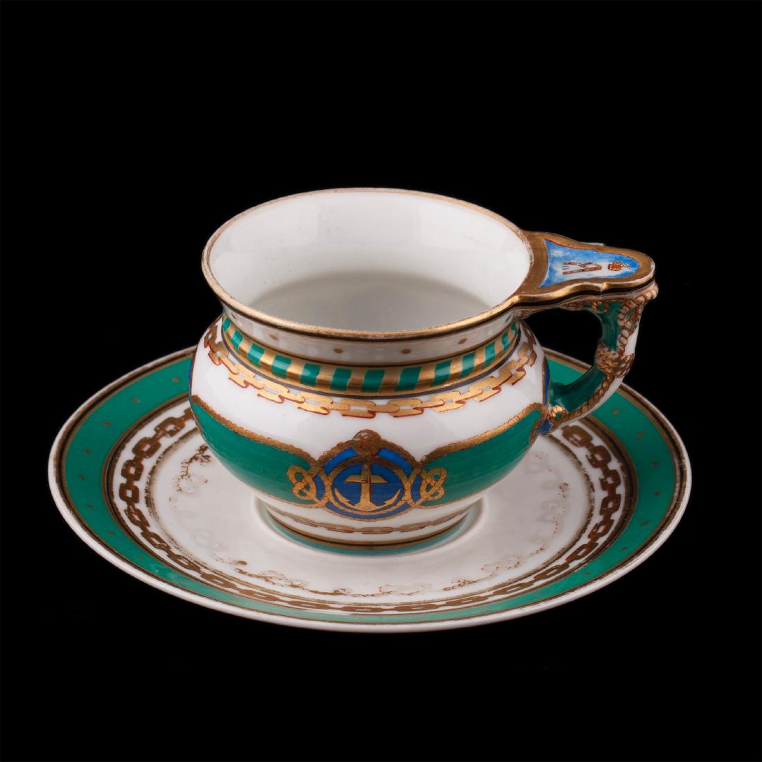 Porcelain cup with dish from the Imperial yacht — image 1