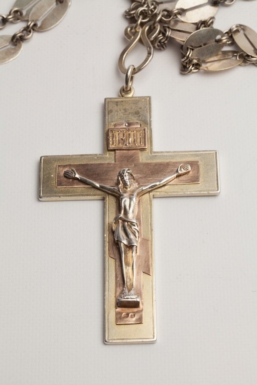 Russian priest cross on a chain. Moscow, 1908-1917. — image 2