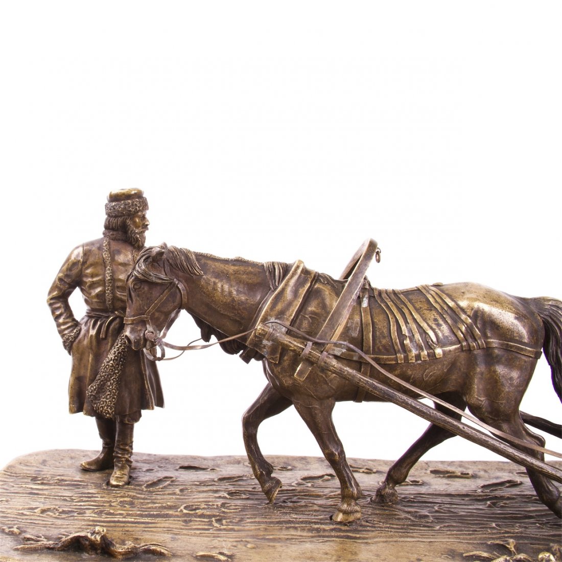 "Returning from the winter bear hunting" Russian bronze — image 4