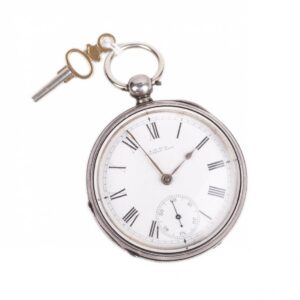 Silver pocket watch "A.W.W co" — image 1