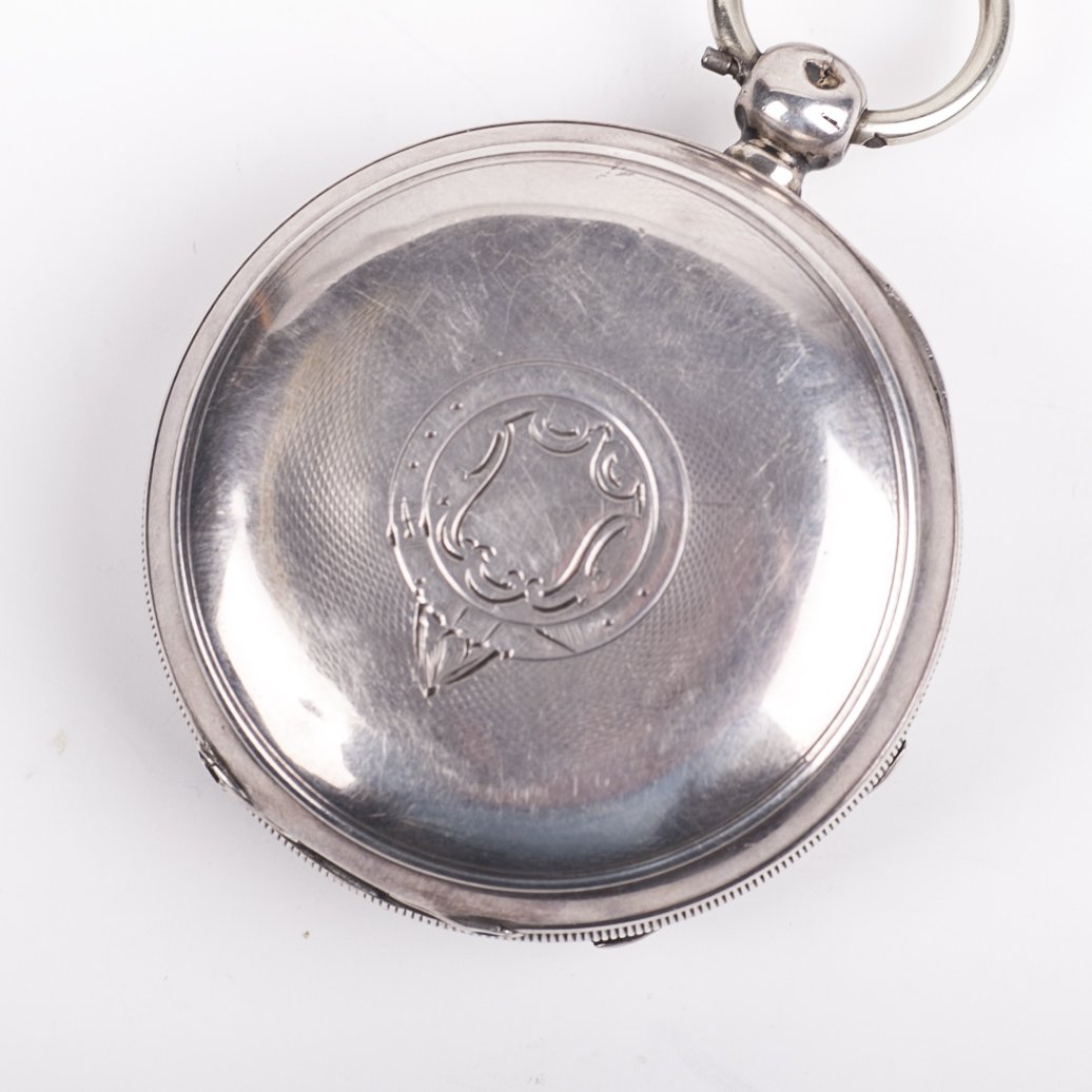Silver pocket watch "A.W.W co" — image 3