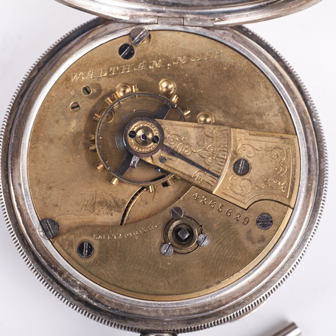 Silver pocket watch "A.W.W co" — image 5