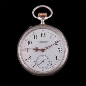 Silver pocket watch, made in Switzerland by J.W.C. — image 1