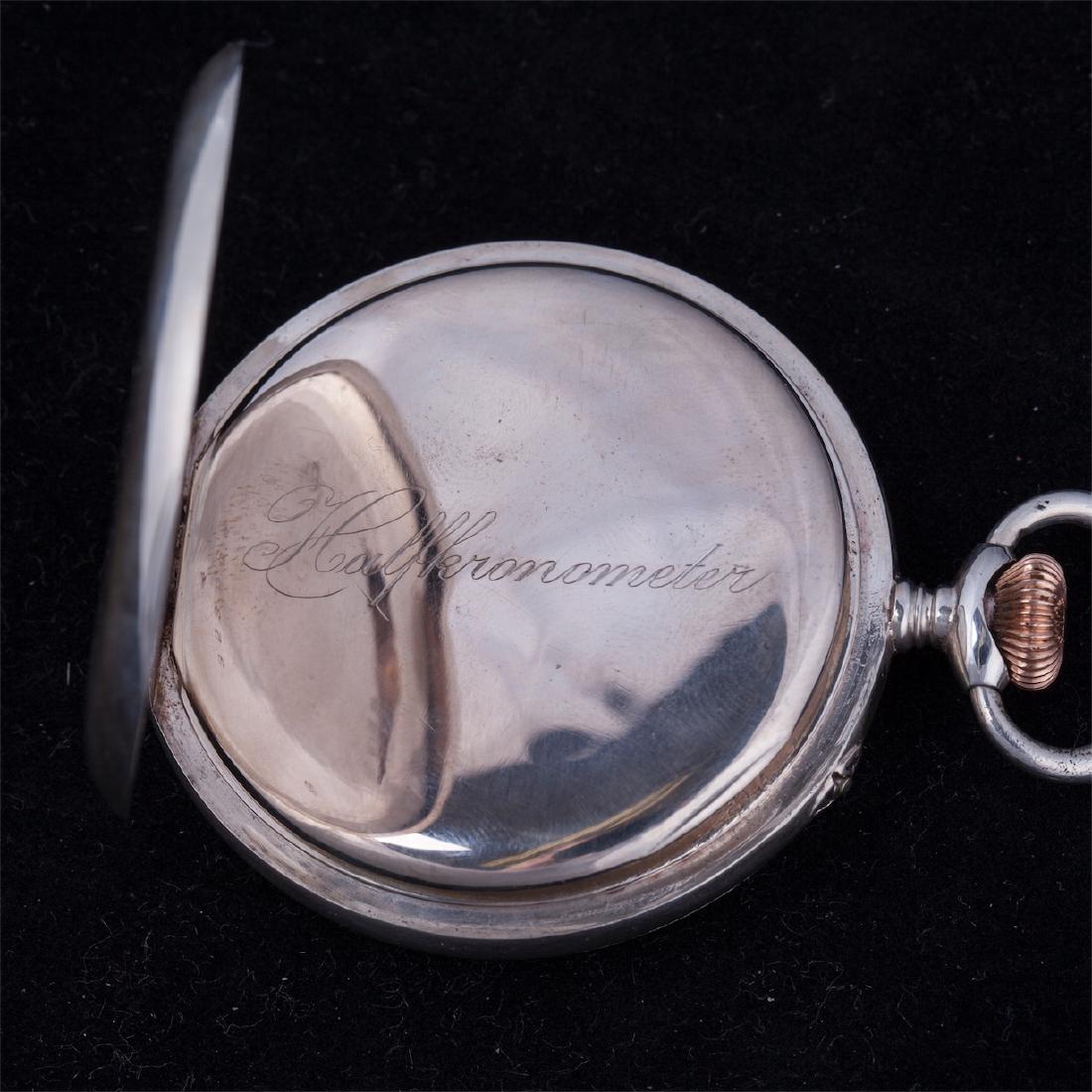 Silver pocket watch, made in Switzerland by J.W.C. — image 3