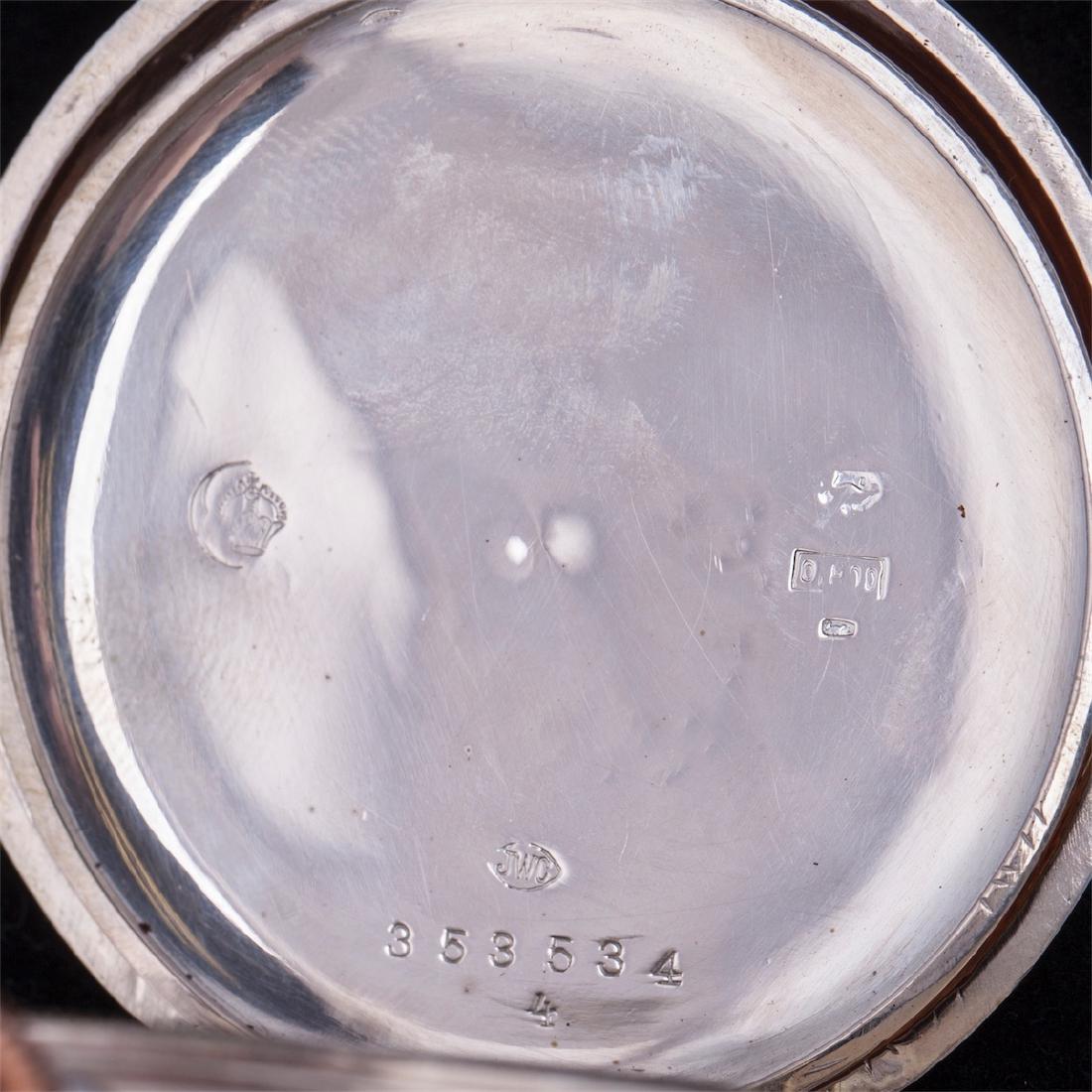 Silver pocket watch, made in Switzerland by J.W.C. — image 4