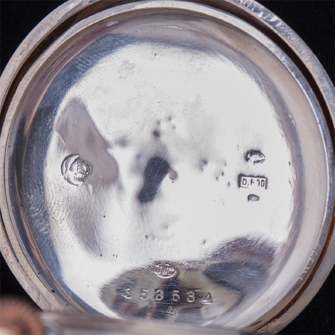 Silver pocket watch, made in Switzerland by J.W.C. — image 6