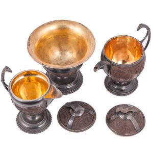 Exceptional Russian Empire style coconut tea service — image 4