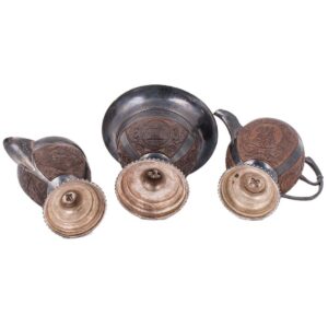 Exceptional Russian Empire style coconut tea service — image 5