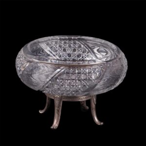 Russian Faberge silver and cut-glass vase — image 1