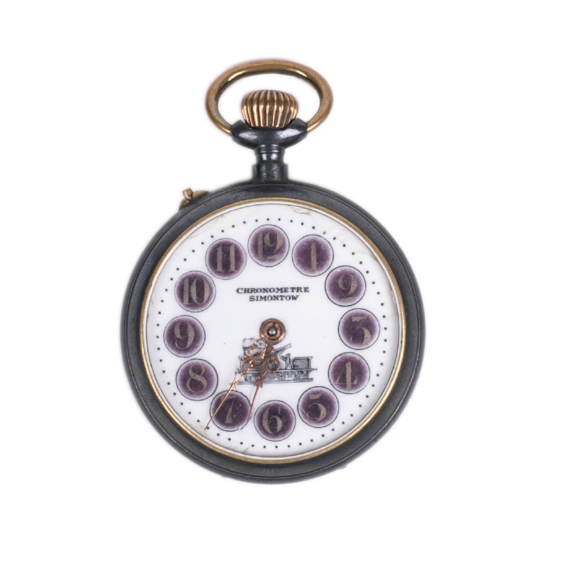 Swiss "Chronometer Simontow" Roskopf system pocket — image 1