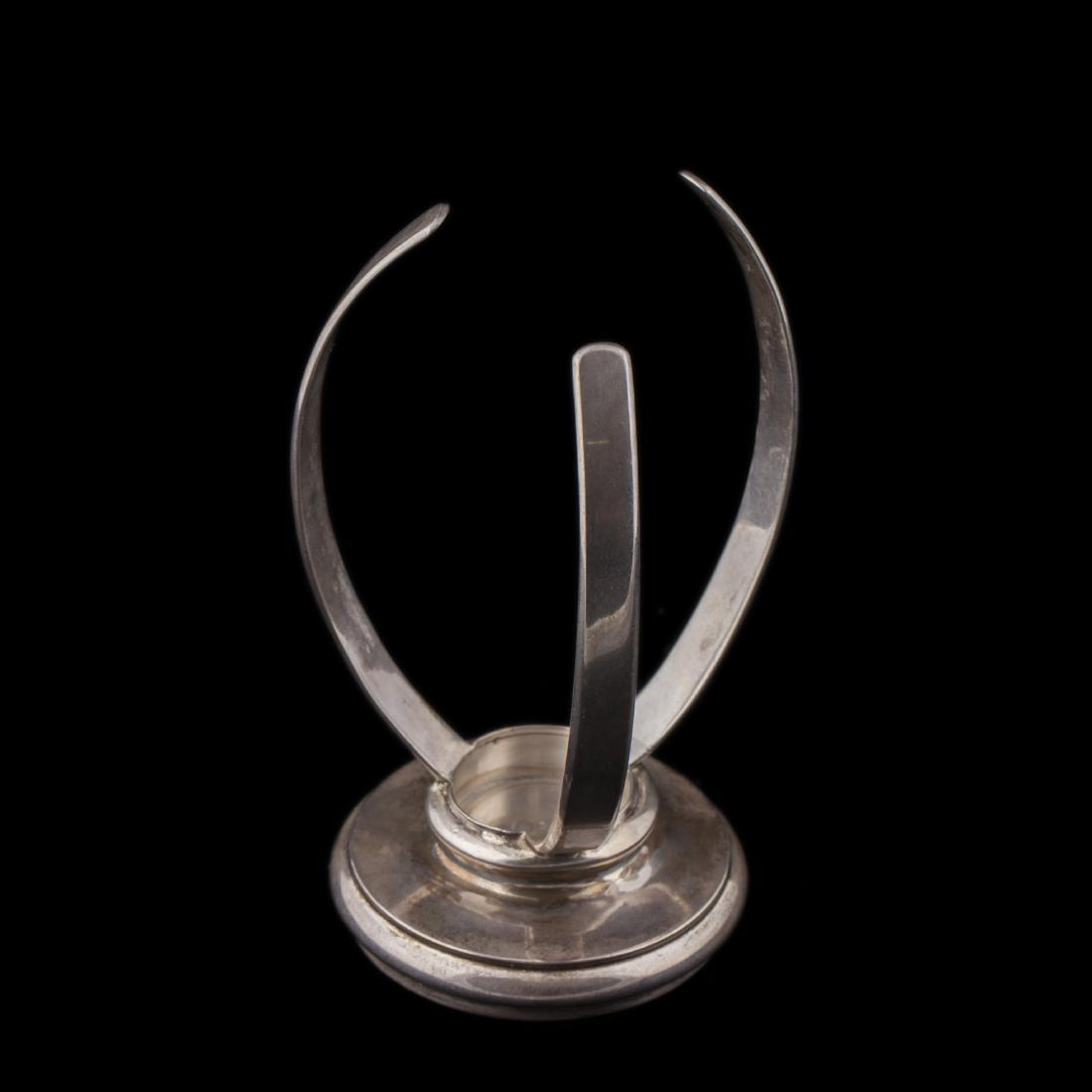Unusual Russian silver egg holder — image 1