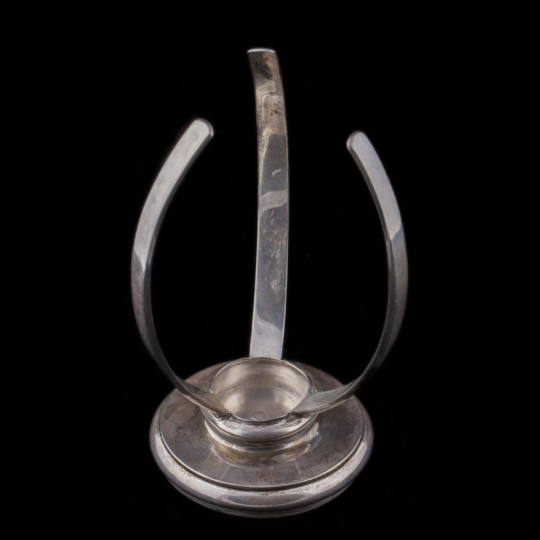 Unusual Russian silver egg holder — image 2