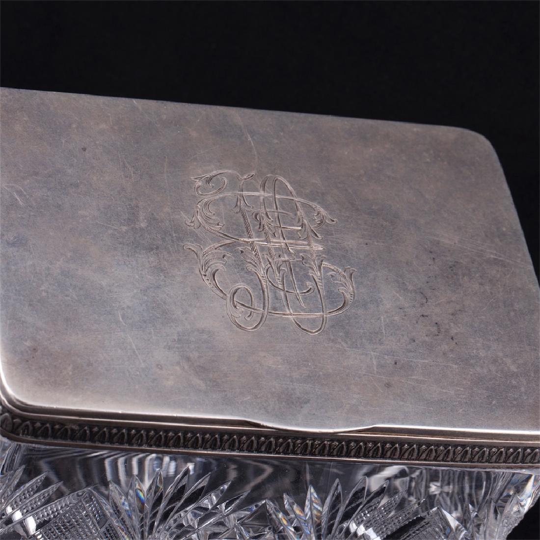 Russian cut-glass and silver tea caddy — image 2