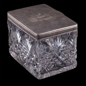 Russian cut-glass and silver tea caddy — image 3