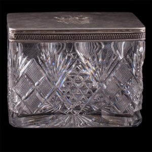 Russian cut-glass and silver tea caddy — image 4