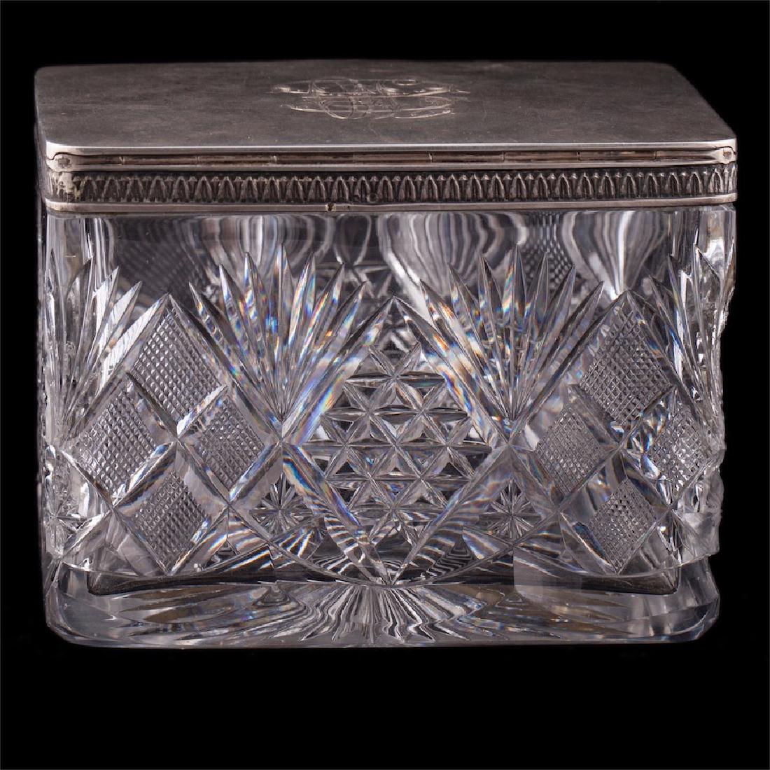 Russian cut-glass and silver tea caddy — image 4
