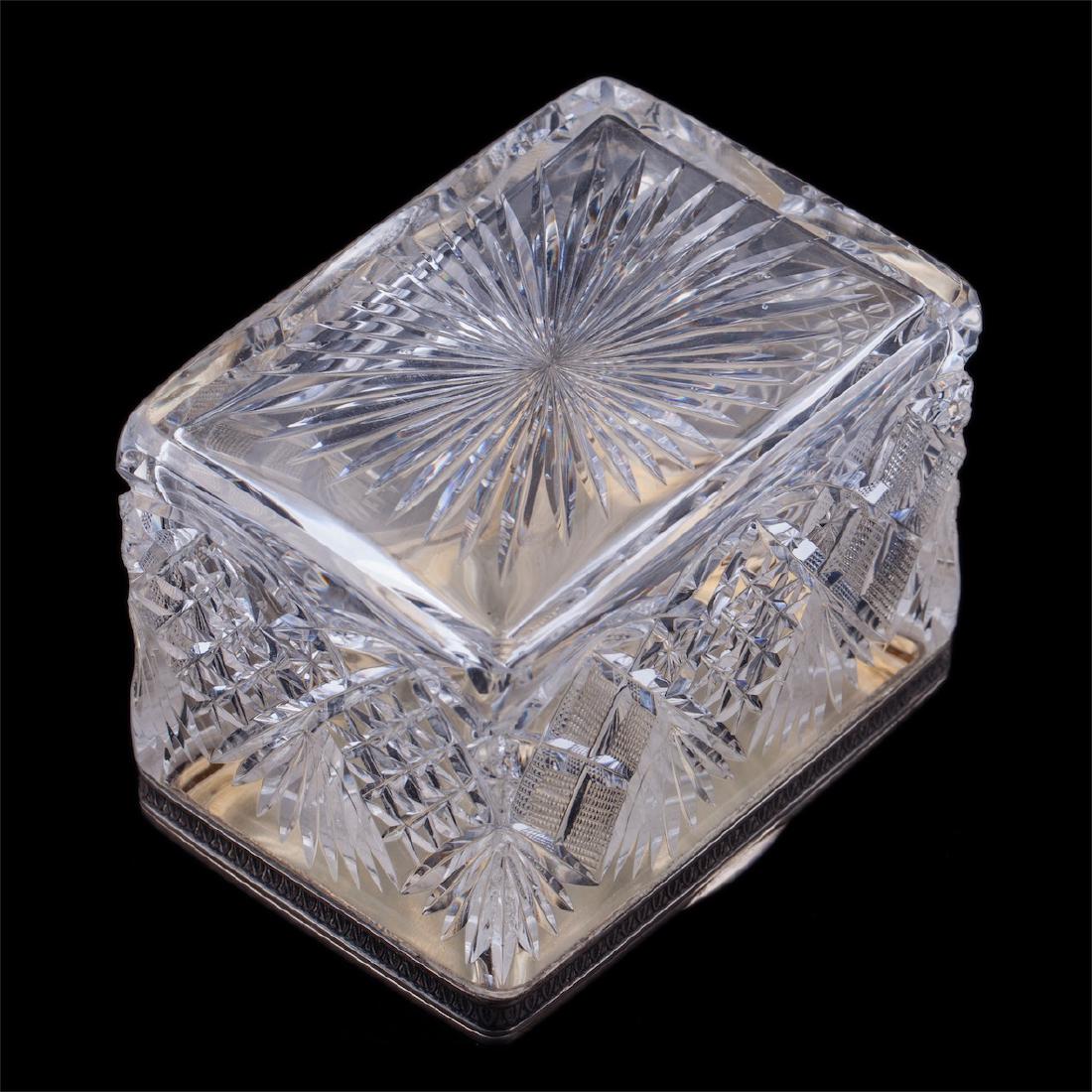 Russian cut-glass and silver tea caddy — image 5