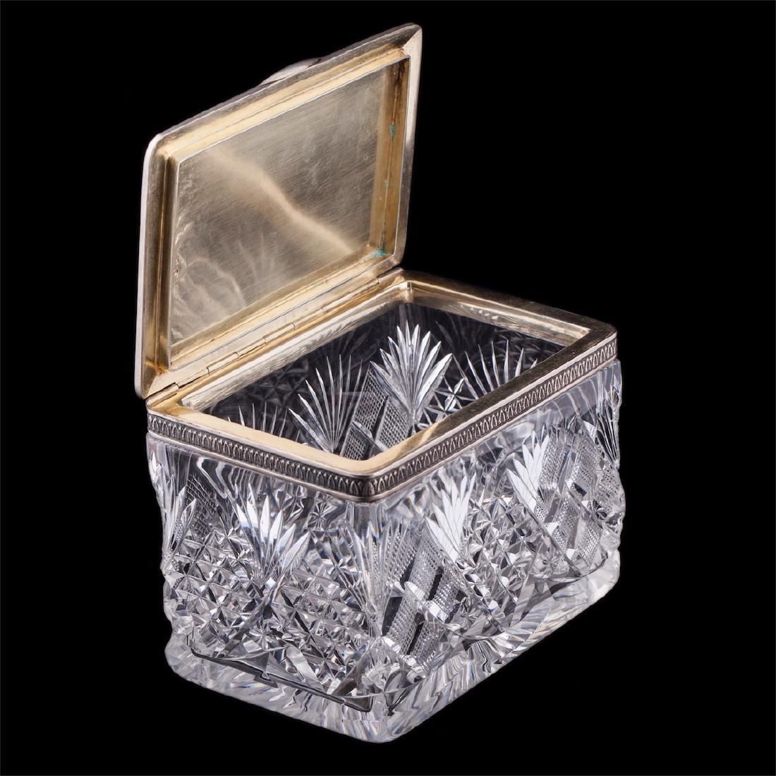 Russian cut-glass and silver tea caddy — image 6
