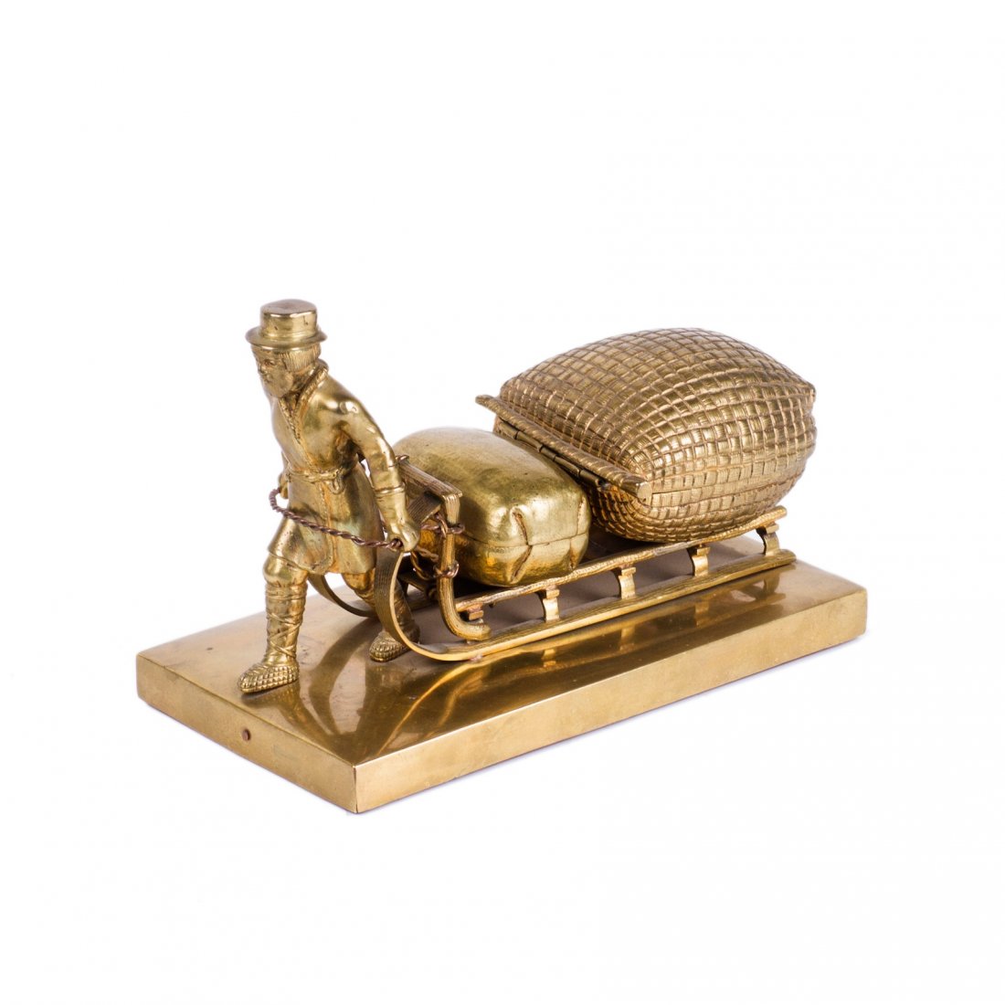 Russian gilt-bronze table statuary "Peasant on the — image 1