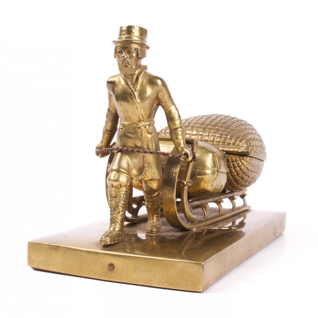 Russian gilt-bronze table statuary "Peasant on the — image 2