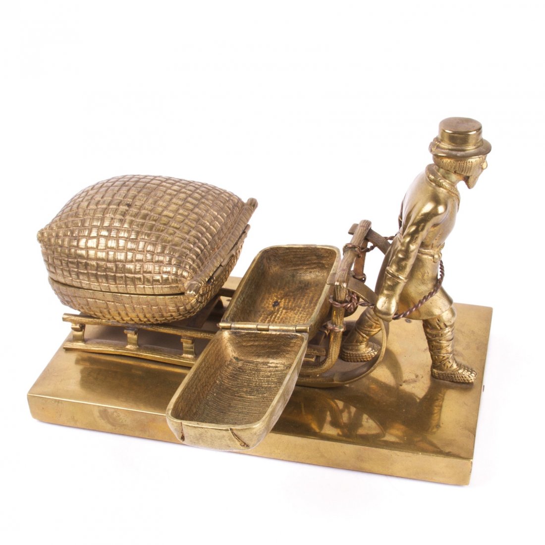 Russian gilt-bronze table statuary "Peasant on the — image 3