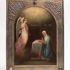 Russian Icon of Annunciation. Makers mark M.A.A. Moscow — image 1
