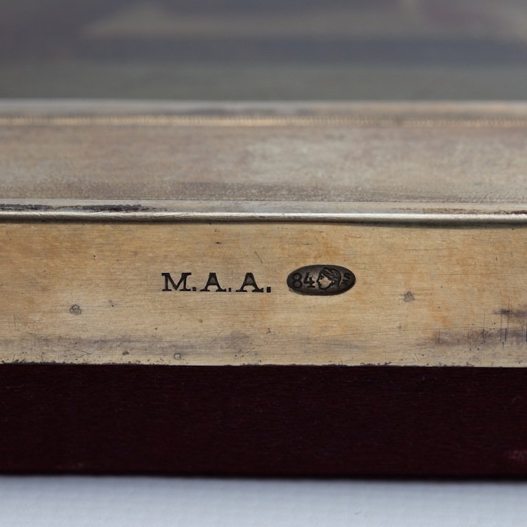 Russian Icon of Annunciation. Makers mark M.A.A. Moscow — image 2